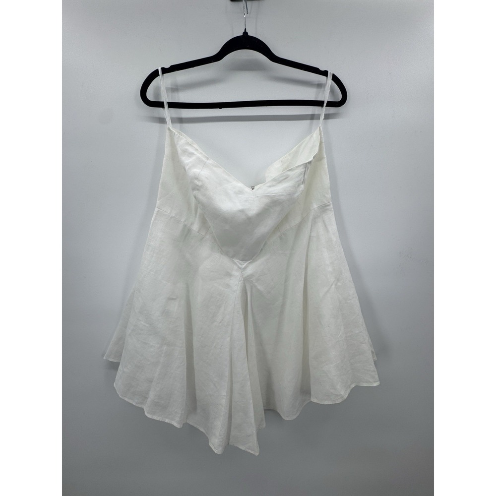 White Linen Babydoll Top XL Asymmetrical Lagenlook Coastal Cottage Beachy Event